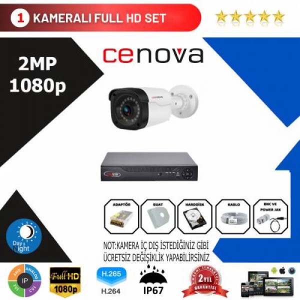 Cenova 1'li Set 2 Mp 1080p Hd Kamera Sistemi…