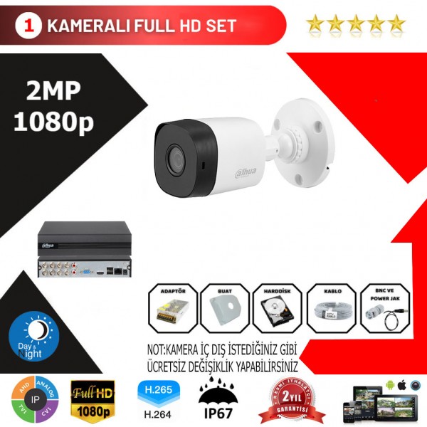 Dahua 1'li Set 2mp 1080p Hd Kamera Sistemi…