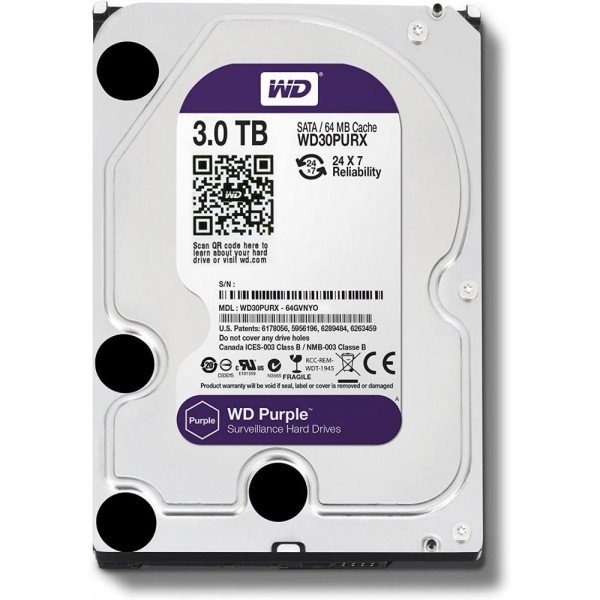 Western Digital Purple WD30PURX 3 TB Harddisk 7/24 Güvenlik Diski…