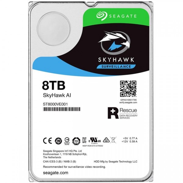 Seagate Skyhawk 8TB 7200Rpm 256MB -ST8000VE001…