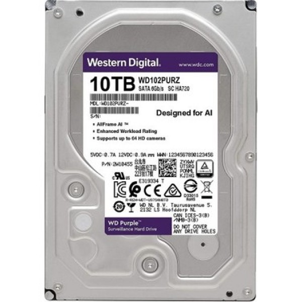 Western Digital 10tb hdd WD102PURX SATA 3.0 7200 RPM Harddisk…