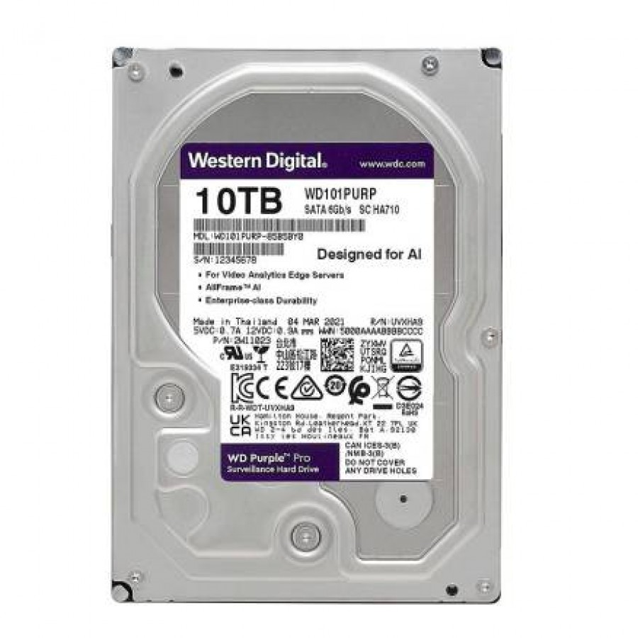 Western Digital 3.5" 10 TB Purple WD101PURP SATA 3.0 Harddisk