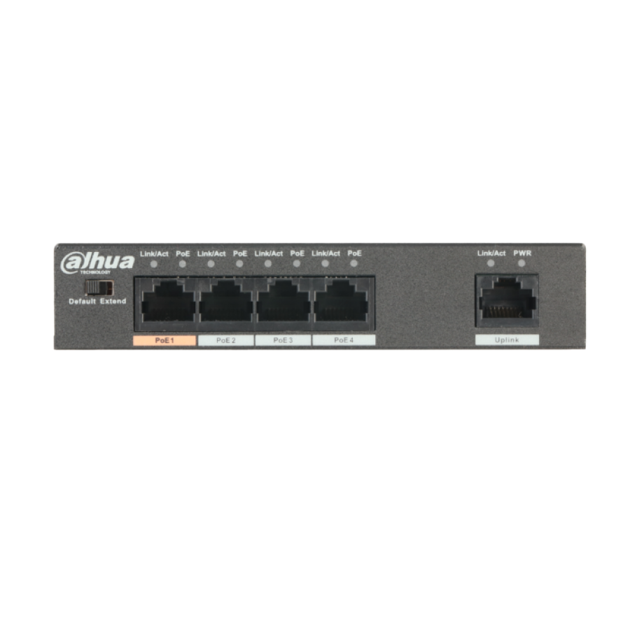 Dahua PFS3005-4ET-60-V2 4 Port PoE Masaüstü Switch ( 4FE PoE +1 FE )