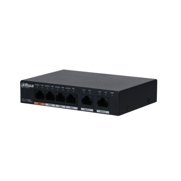 Dahua PFS3006-4GT-60 4Port Gigabit PoE Switch ( 4GE PoE + 2GE Uplink, …