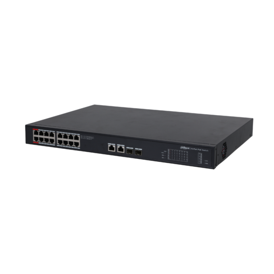 Dahua PFS3220-16GT-240 16 Port Yönetilmeyen Akıllı PoE Switch (16GE PoE +2GE Uplink + 2GE SFP )