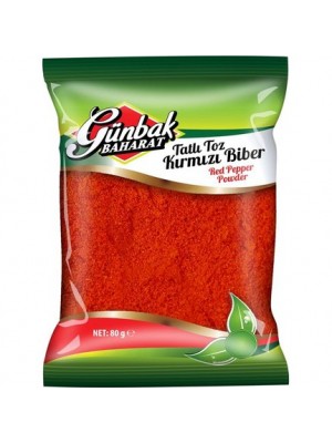 Günbak Tatlı Toz Kırmızı biber 80 Gr